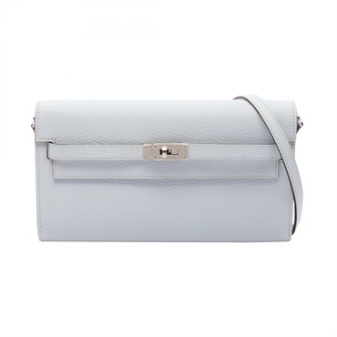 HERMES Kelly to go Shoulder crossbody Bag U Chevre Blue brume SHW
