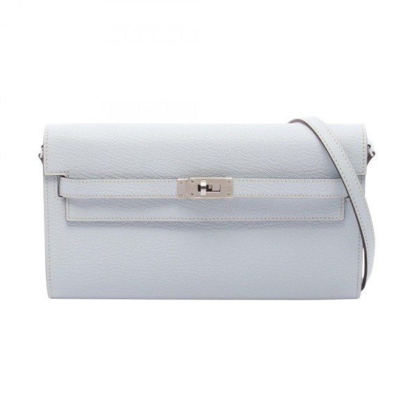 HERMES Kelly to go Shoulder crossbody Bag U Chevre Blue brume SHW
