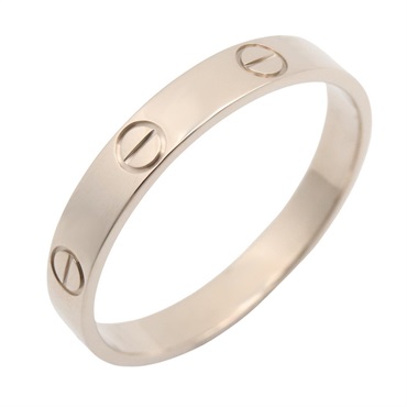 CARTIER Mini Love Ring 18KWG White Gold Used unisex US size 8 #62
