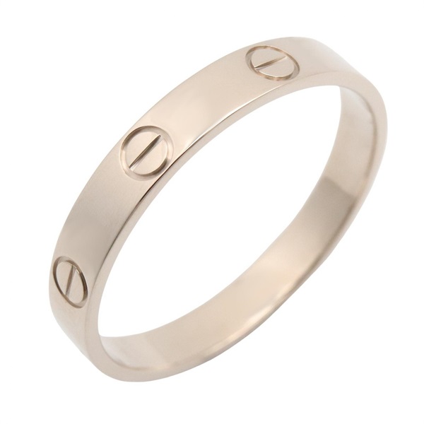 CARTIER Mini Love Ring 18KWG White Gold Used unisex US size 8 #62
