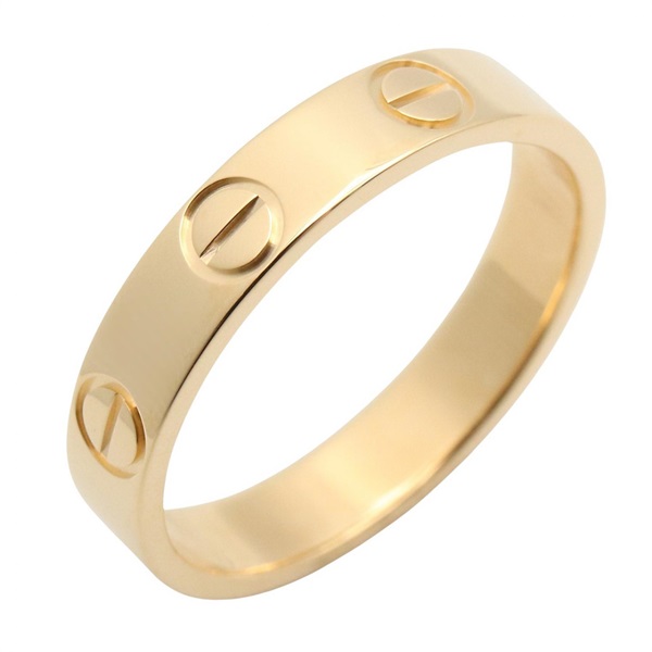 CARTIER Mini Love Ring 18KYG Yellow Gold Used unisex US size 4.25 #48