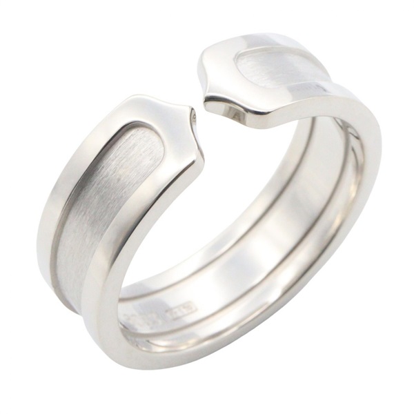 CARTIER C2 Ring 18KWG White Gold Used women US size 7.75 #57