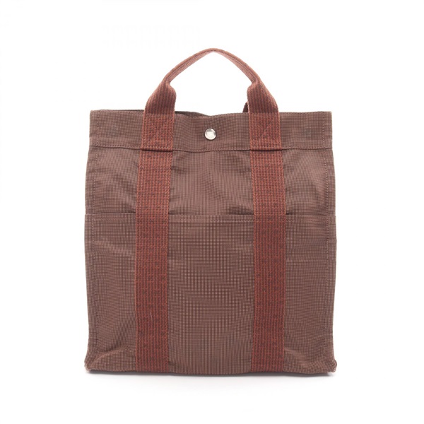 HERMES Herline Ad MM Rucksack Backpack 100952M Nylon canvas Brown Used SHW