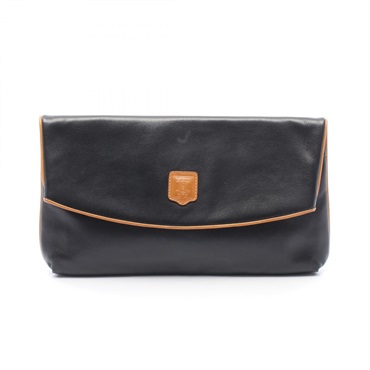 CELINE business bag clutch bag leather Black Brown Used Women