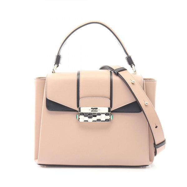 BVLGARI Serpenti Viper 2WAY Crossbody Shoulder Handbag leather Pink Used Women