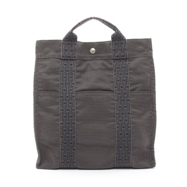 HERMES Herline a dos MM Rucksack Backpack Nylon canvas Gray Used unisex SHW