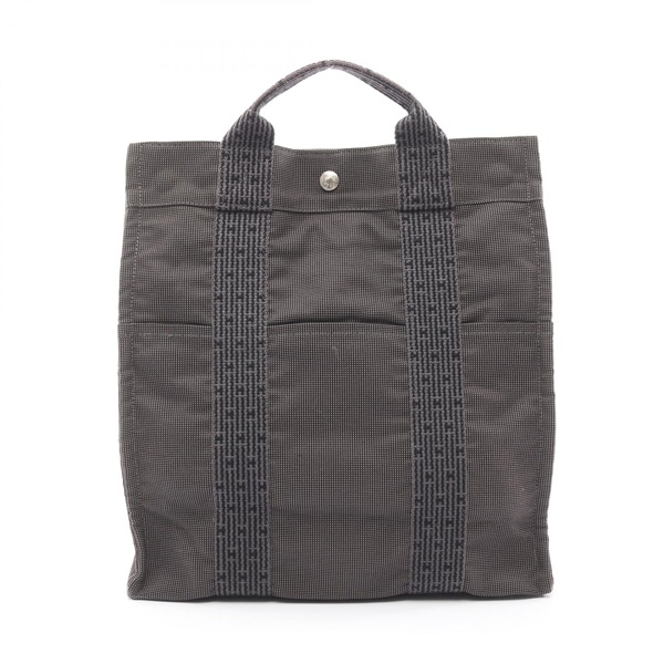 HERMES Herline a dos MM Rucksack Backpack Nylon canvas Gray Used unisex SHW