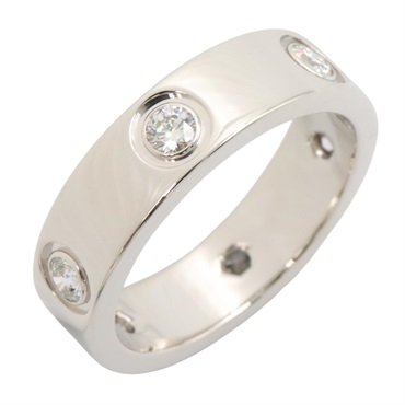 CARTIER Love ring 6P Diamond 18KWG White Gold Used women US size 6.5 #54
