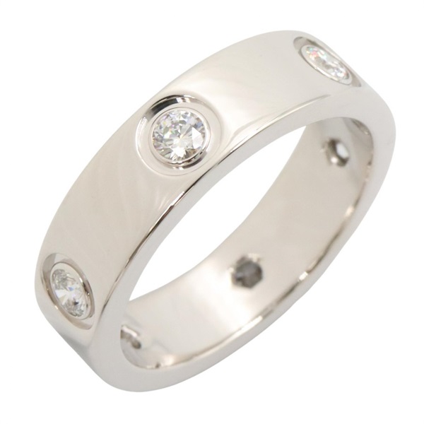 CARTIER Love ring 6P Diamond 18KWG White Gold Used women US size 6.5 #54