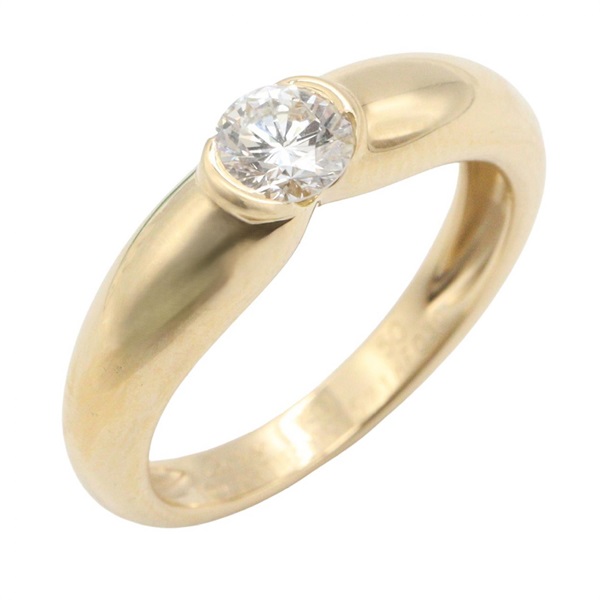 CARTIER Ellipse Diamond Ring 18KYG Yellow Gold Used women US size 5.25 #50