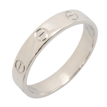 CARTIER Mini Love Ring 18KWG White Gold Used Unisex US size 8.75 #59