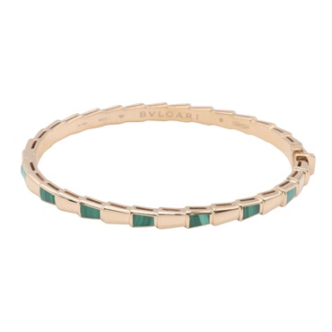 BVLGARI Serpenti Viper Malachite Bracelet BR858709 18KPG Rose Gold Used Women S