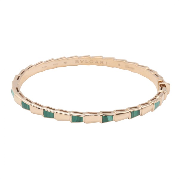 BVLGARI Serpenti Viper Malachite Bracelet BR858709 18KPG Rose Gold Used Women S