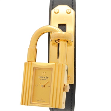 HERMES Kelly watch Wrist Watch KE1.201 Quartz Gold Plated Leather Used Women