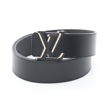LOUIS VUITTON LV Optic Reversible Belt M0226 leather Black Gray Used mens #85/34