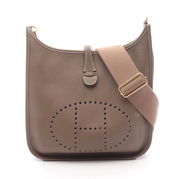 HERMES Evelyne 3 PM Shoulder crossbody Bag Y Taurillon Clemence Etoupe Grey GHW