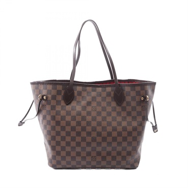 LOUIS VUITTON Neverfull MM Tote Shoulder Bag N51105 Damier Ebene canvas Used LV