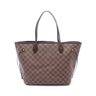 LOUIS VUITTON Neverfull MM Tote shoulder Bag N51105 Damier leather Ebene Used LV