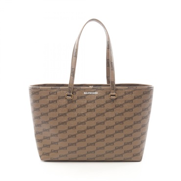 BALENCIAGA SIGNATURE SHOPPER M BB Monogram Tote Shoulder Bag 702698 canvas Used