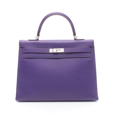 HERMES Kelly 35 Shoulder Handbag Epsom leather Ultraviolet Used Women P SHW