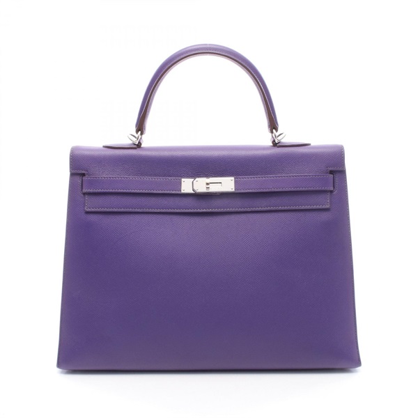 HERMES Kelly 35 Shoulder Handbag Epsom leather Ultraviolet Used Women P SHW