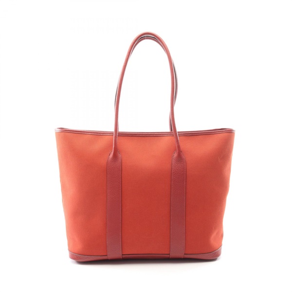 MES Garden Zip MM Tote Shoulder Bag Negonda leather canvas Rouge Garance SHW M