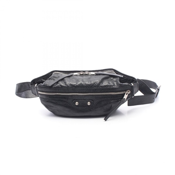 BALENCIAGA Classic Neolift Waist Belt Bum bag leather Black Used unisex