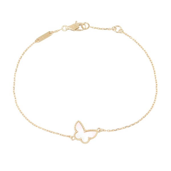 Van Cleef & Arpels Sweet Papillon Mother of Pearl Bracelet 18KYG Gold Used Women