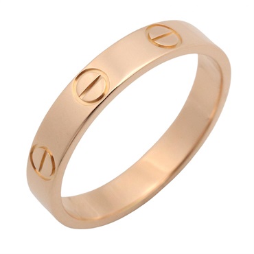 CARTIER Mini Love Ring 18KPG Pink Rose Gold Used Unisex US size 6 #52