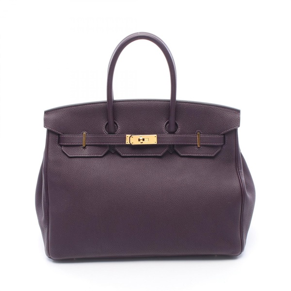 HERMES Birkin 35 Handbag T Togo leather raisin purple used GHW women