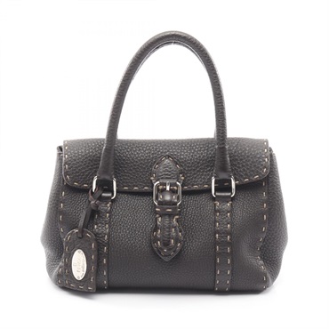 FENDI Selleria Mini Linda Handbag leather Brown Used Women