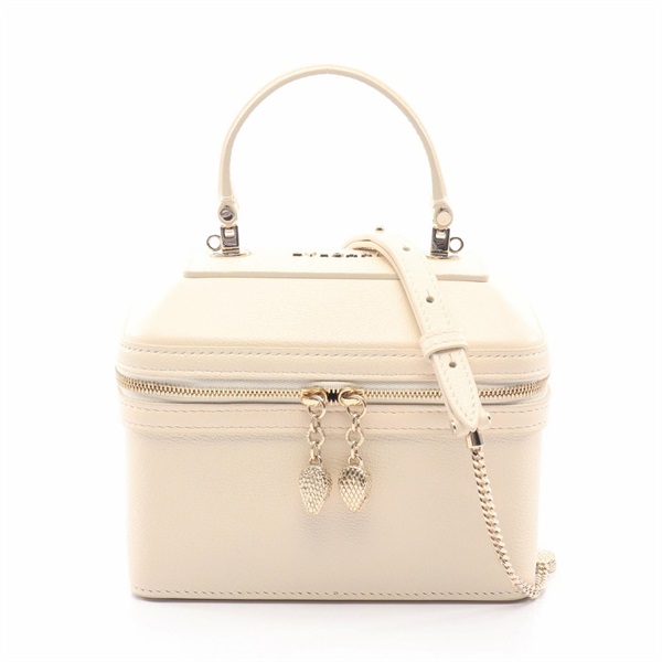 BVLGARI Serpenti Jewelry Box Shoulder Handbag leather Beige Used Women GHW