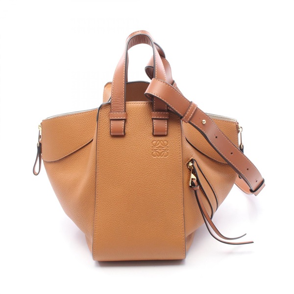 LOEWE HAMMOCK SMALL 2-Way Shoulder Handbag leather Brown Used Women