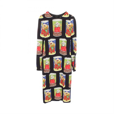 DOLCE & GABBANA Tomato can pattern shirt Dress F6E2LT Rayon Navy #38 Used