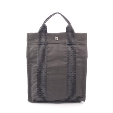 HERMES Herline a dos PM Rucksack Backpack Nylon canvas Gray Used Women SHW
