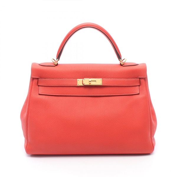 HERMES Kelly 32 Inside titched shoudler Handbag A Togo leather Rouge pivoine GHW