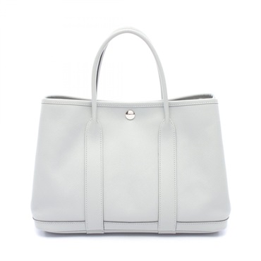 HERMES Garden party TPM Tote hand Bag A Epsom leather Blue glacier Used SHW
