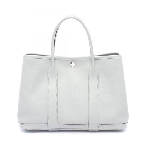 HERMES Garden party TPM Tote hand Bag A Epsom leather Blue glacier Used SHW