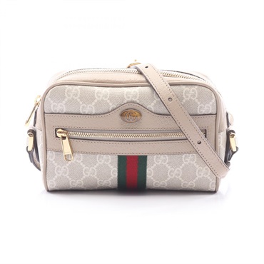 GUCCI Ophidia GG Supreme Shoulder Crossbody Bag 517350 canvas leather Beige Used