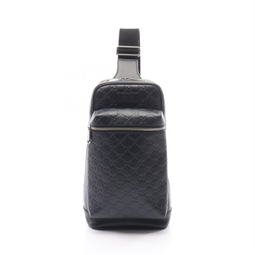 GUCCI Guccissima Waist Crossbody Belt Bag 450970 leather Navy Used mens GG