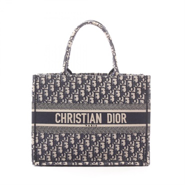 Christian Dior BOOK TOTE Medium Handbag M1296ZRIW_M828 canvas Beige Navy Used