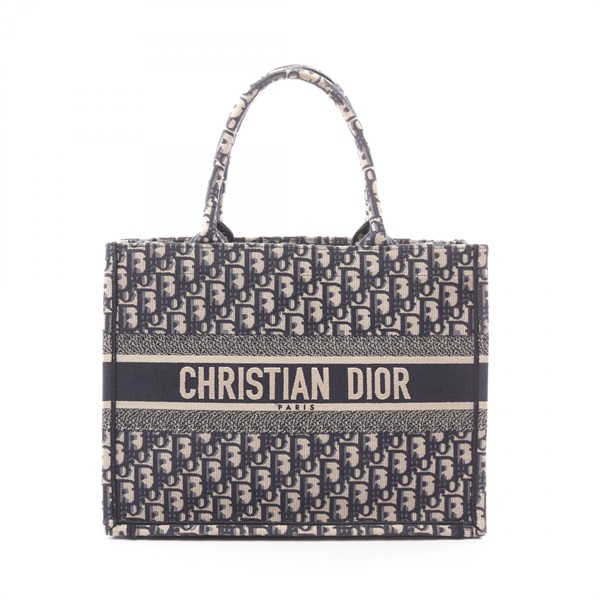 Christian Dior BOOK TOTE Medium Handbag M1296ZRIW_M828 canvas Beige Navy Used