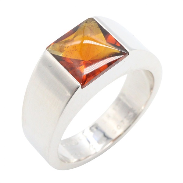 CARTIER Tank Ring 18KWG White Gold Used women US size 6.5 #54