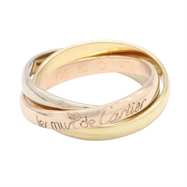 CARTIER Trinity ring18KYG Yellow 18KPG 18KWG Three gold used Women US size 5.5