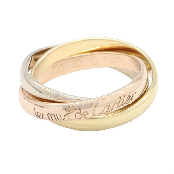 CARTIER Trinity ring18KYG Yellow 18KPG 18KWG Three gold used Women US size 5.5