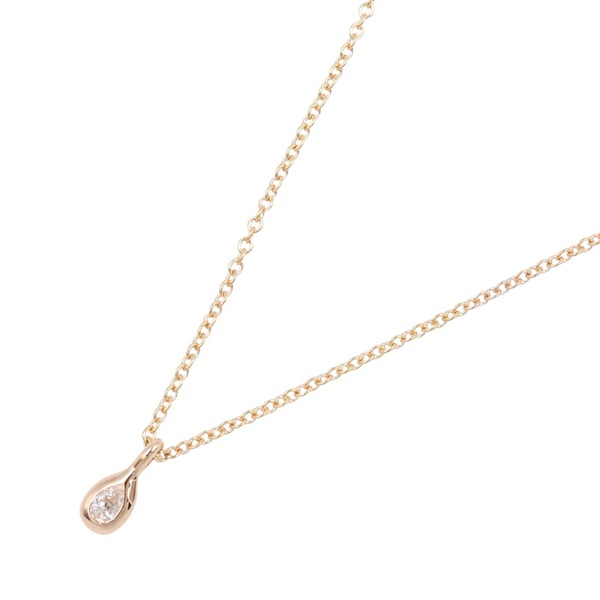 TIFFANY＆CO By the Yard Necklace Pendant 18KRG Pink Rose Gold Clear Used Women