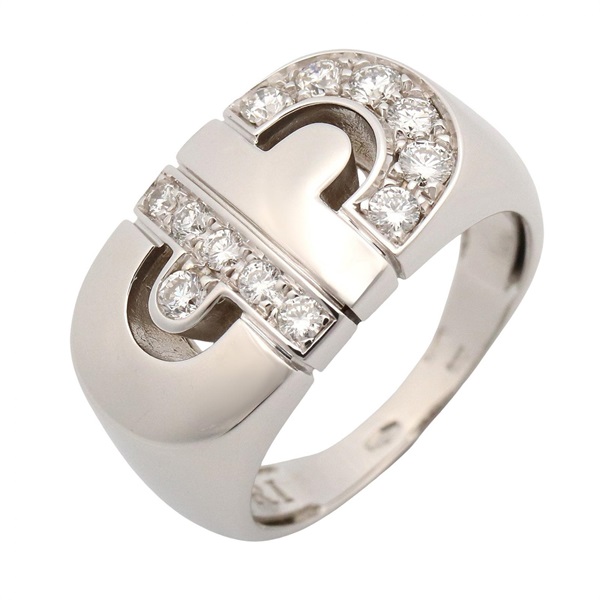 BVLGARI Parentesi Diamond Ring 18KWG White Gold Used women US size 5.75 #51