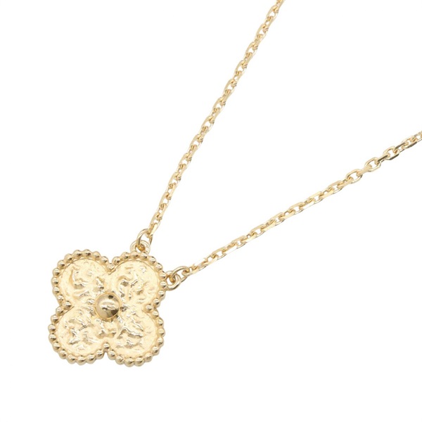 VAN CLEEF & ARPELS Vintage Alhambra Necklace Pendant 18KYG Gold Used Women