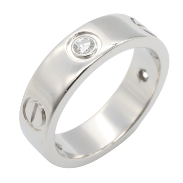 CARTIER Love Ring 3P Diamond 18KWG White Gold Used women US size 6.5 #53