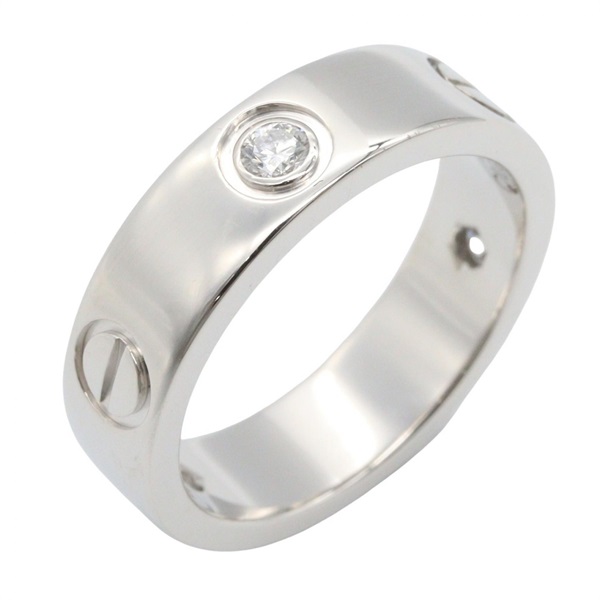 CARTIER Love Ring 3P Diamond 18KWG White Gold Used women US size 6.5 #53